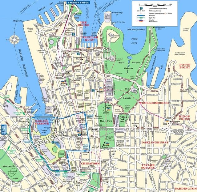 Mappa del centro di Sydney