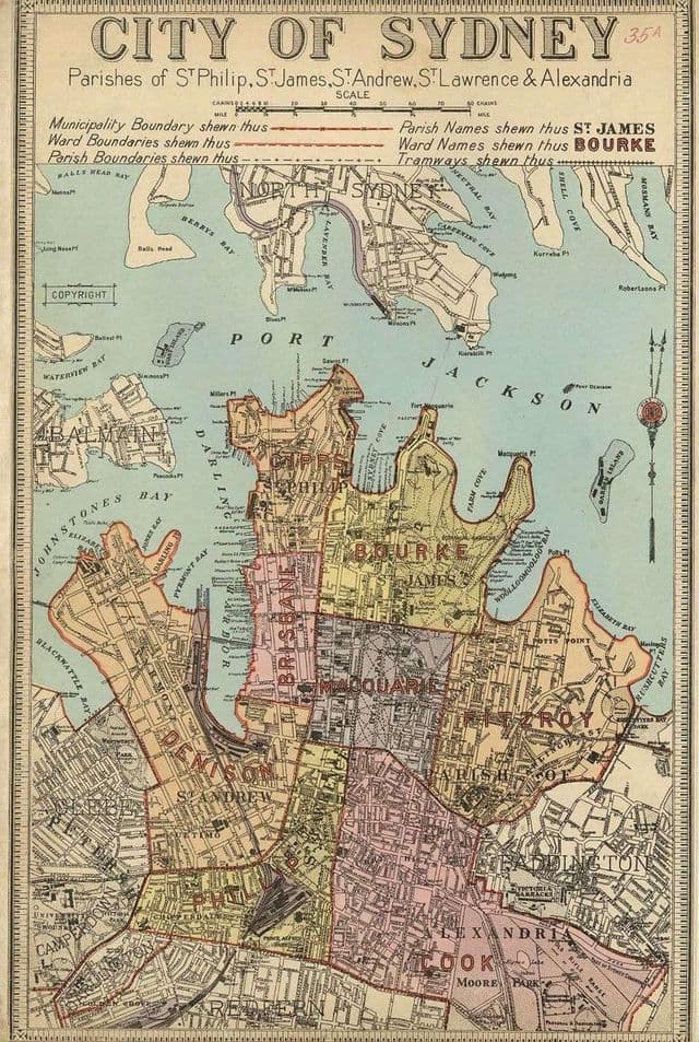 Mappa antica di Sydney