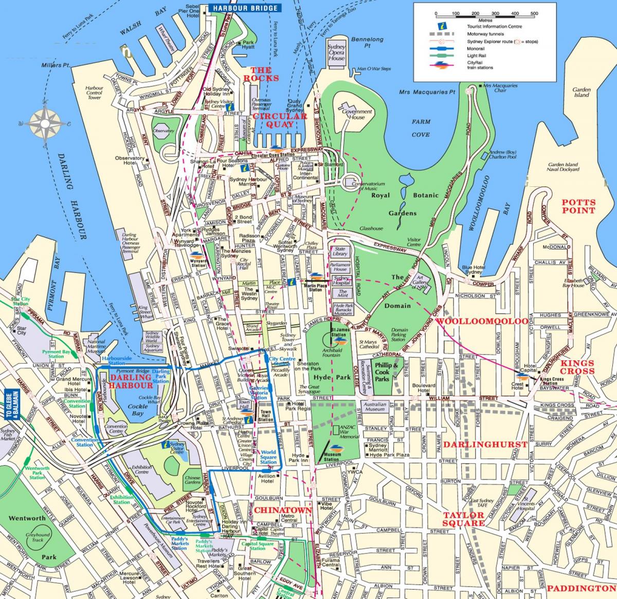 Mappa del centro di Sydney