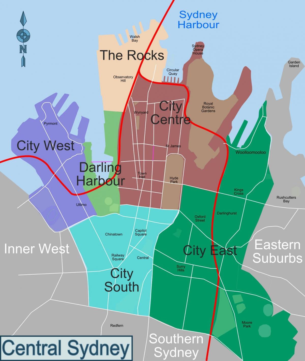 Mappa del quartiere di Sydney