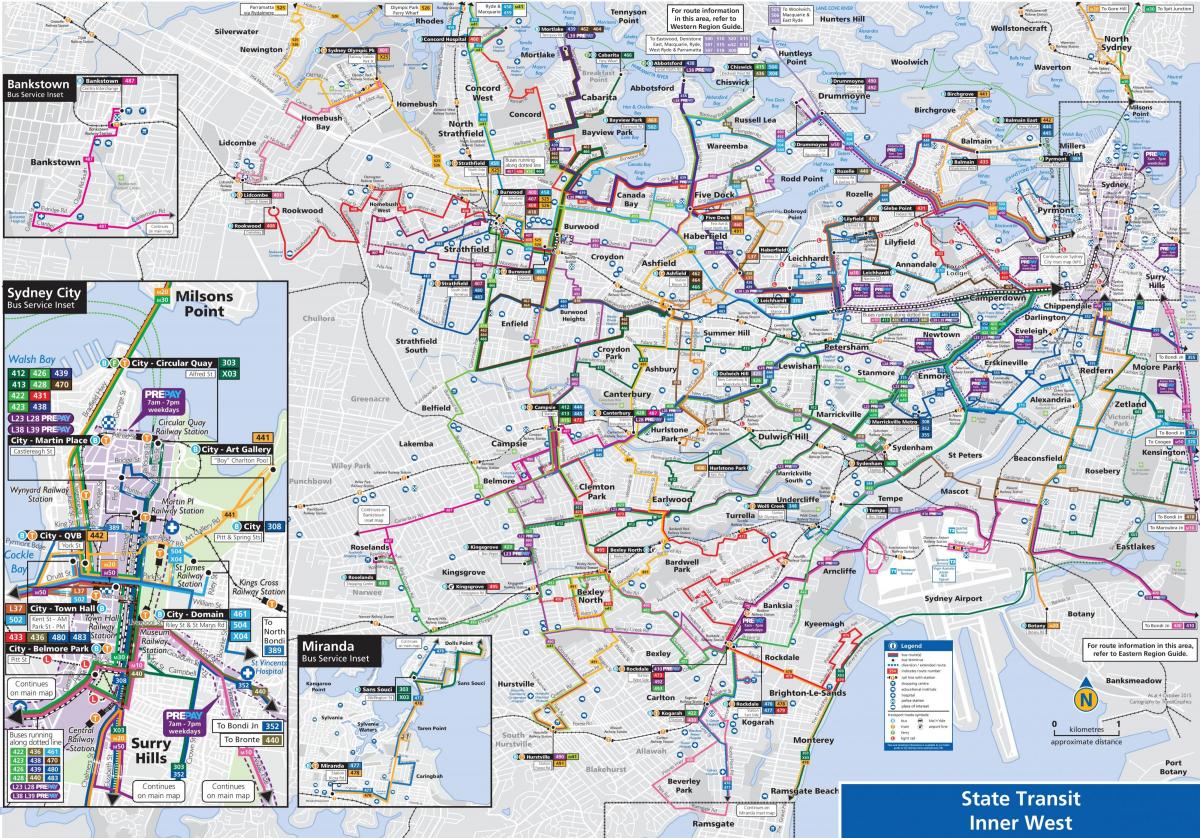 Mappa della stazione degli autobus di Sydney