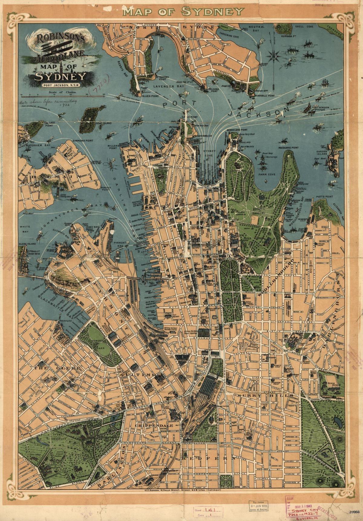 Mappa storica di Sydney